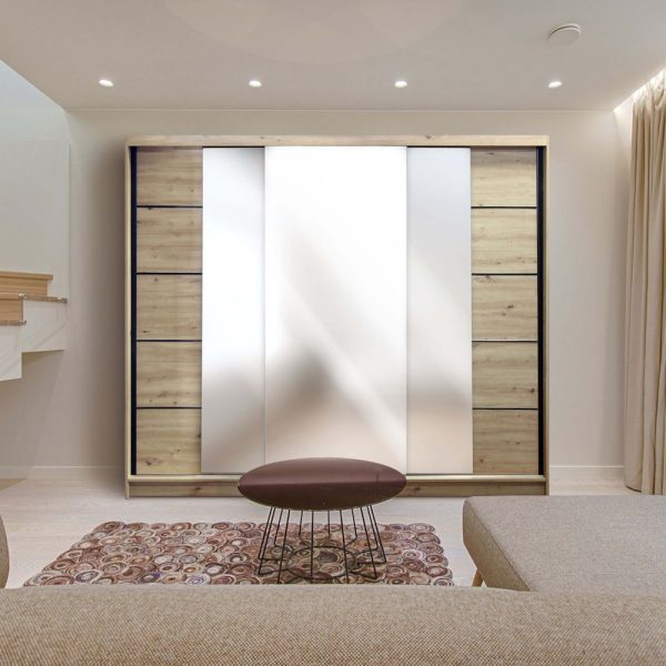 Klizni plakar DAVOS – artisan crno (4)