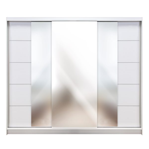 Klizni plakar DAVOS - belo/belo