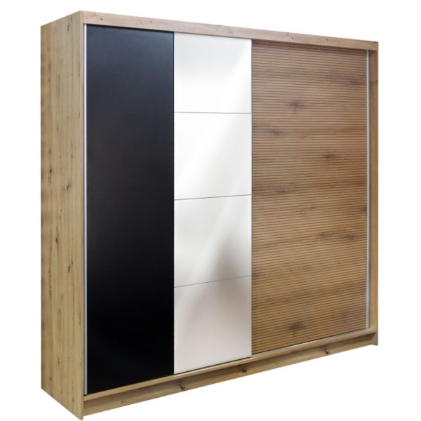 Klizni plakar LAMELLO - artisan/crno